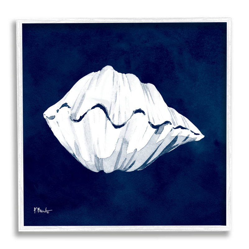 Coquille de cyanorphe côtière de palourdes par Paul Brent - Peinture sur bois, H 17 po x l 17 po x P 1,5 po