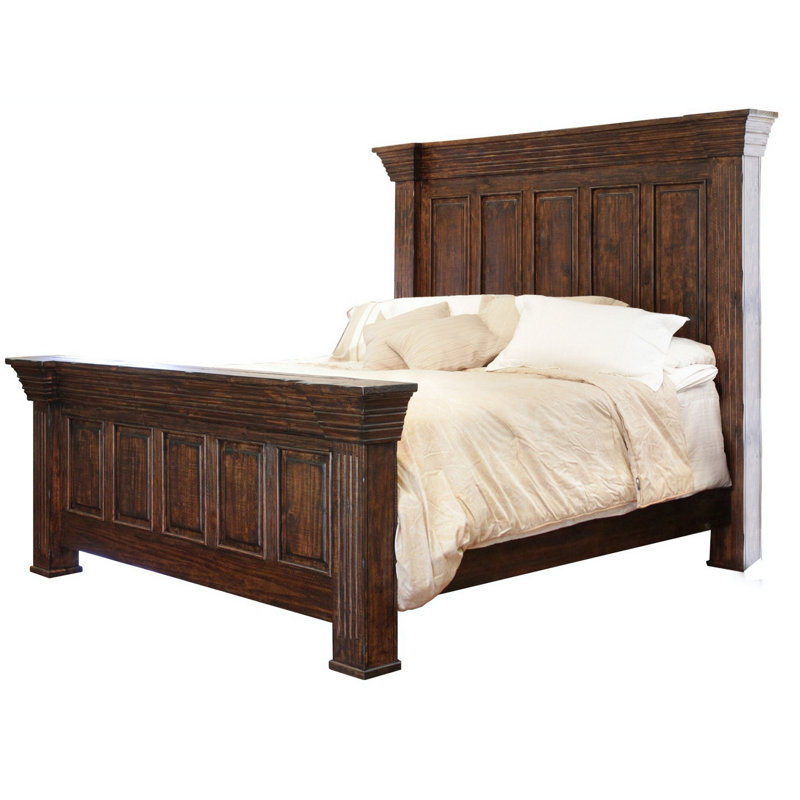 Lit standard en bois massif Ireanna, Grand, Brun
