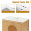 Meuble-lavabo de salle de bain cannelé 30 po avec lavabo - armoire moderne en bois autoportante avec portes à fermeture en douceur, 1 tiroir et rangement ouvert, décoration circulaire décorative, bois massif et panneau de fibres à densité moyenne