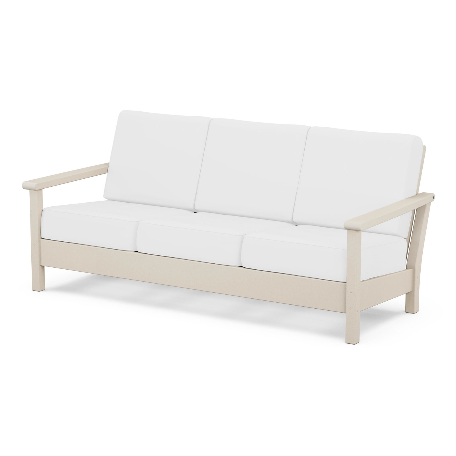 POLYWOOD® Harbour 75" Sunbrella® Patio Sofa, Natural, Sand