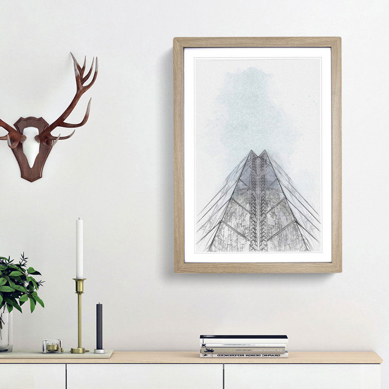 Sketching the Architecture Vol.55 - Picture Frame Drawing Print, Oak Framed, 65cm H x 48cm W x 2cm D