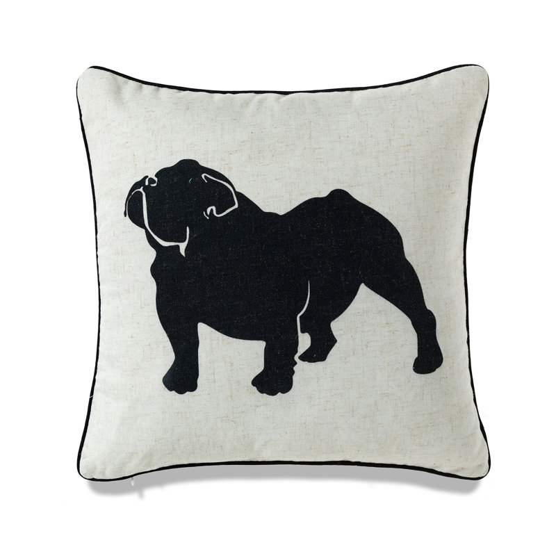 Coussin décoratif en duvet à imprimé bouledogue Animal