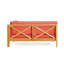 Banc de coin droit, couleur rouge - structure en bois avec banc à coussins anti-éclaboussures - aspect classique