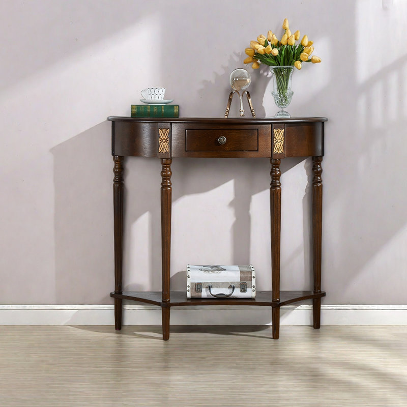 Console semi-circulaire de style américain, H 34,65 po x l 31,5 po x P 12,99 po