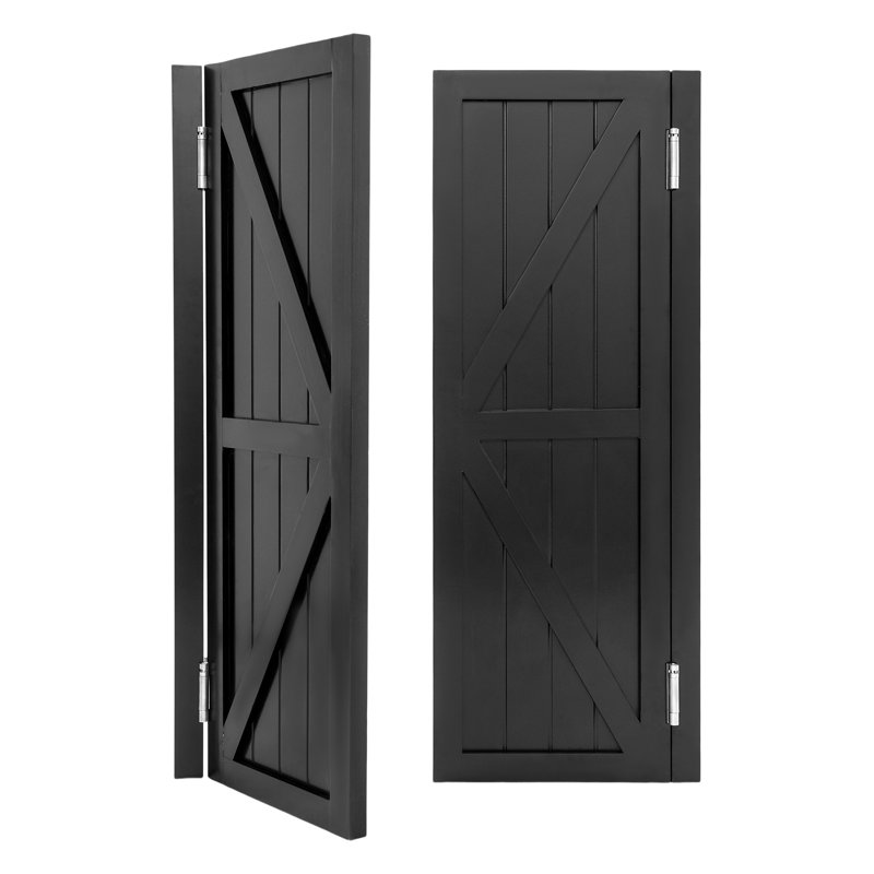Porte de séparation en bois 35,43 x 47,24 po, portes de séparation à fermeture automatique, porte de séparation avec charnières