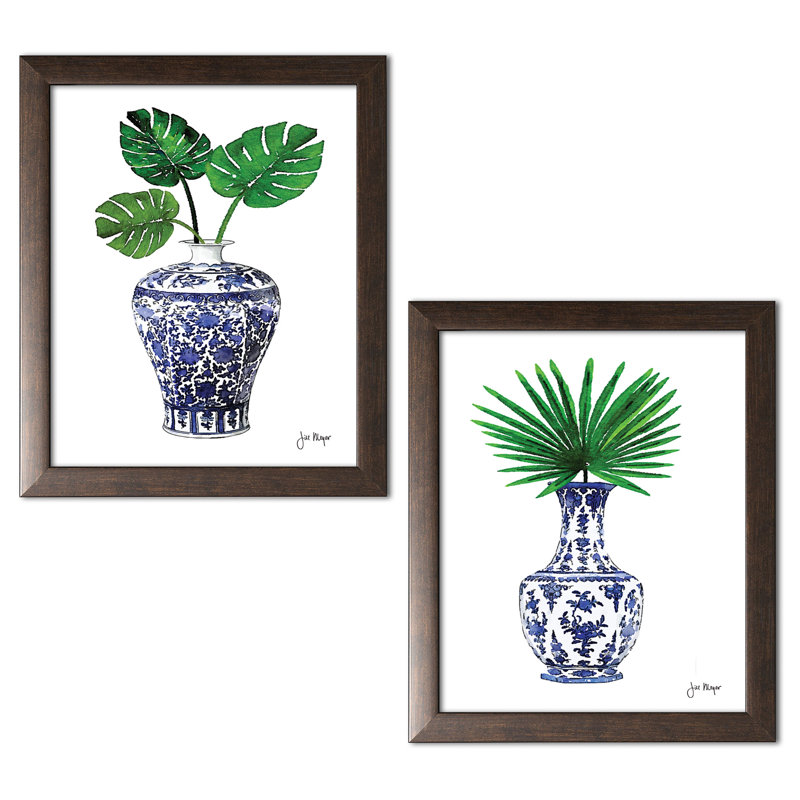 «In Your Vase III & IV», ensemble de 2 reproductions d'impressions, H 16 po x l 12 po x P 0,75 po, Encadrement patiné