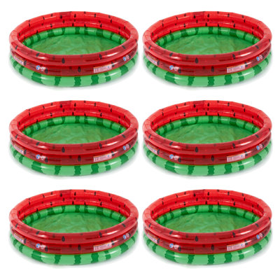 Intex Round Inflatable Kids Swimming and Wading Watermelon Pool (6 Pack)