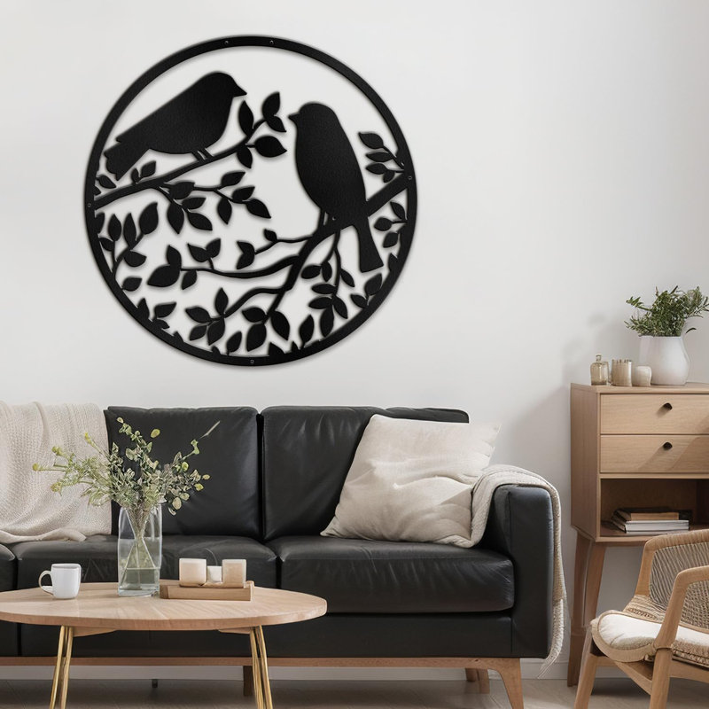 Wall Decor Metal, 24" H x 24" W x 0.05" D, Black