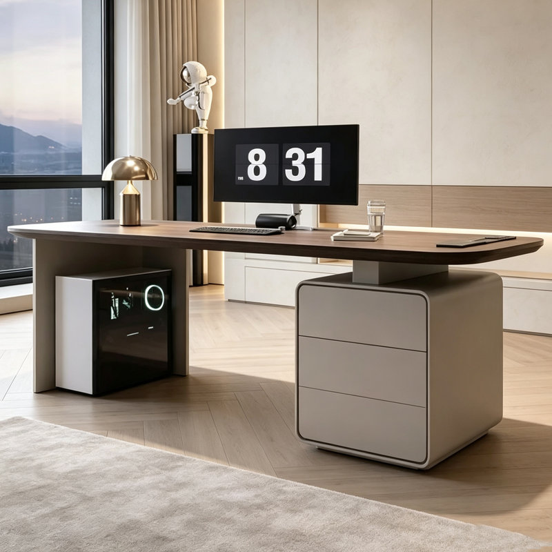 Bureau de luxe italien léger, 29.53" H x 78.74" W x 27.56" D