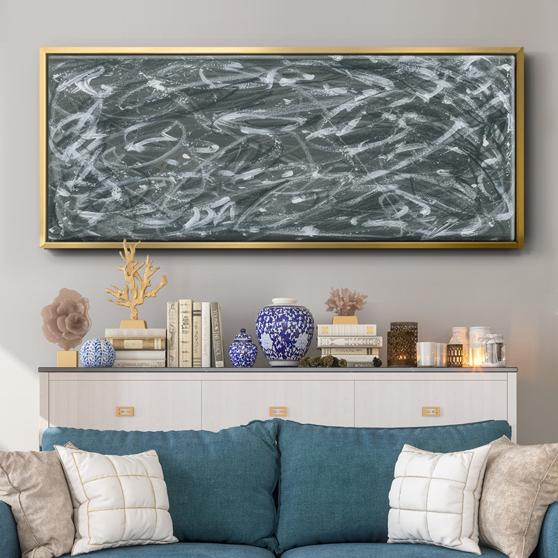 Static Scramble I - Framed Canvas, 24" H x 60" W