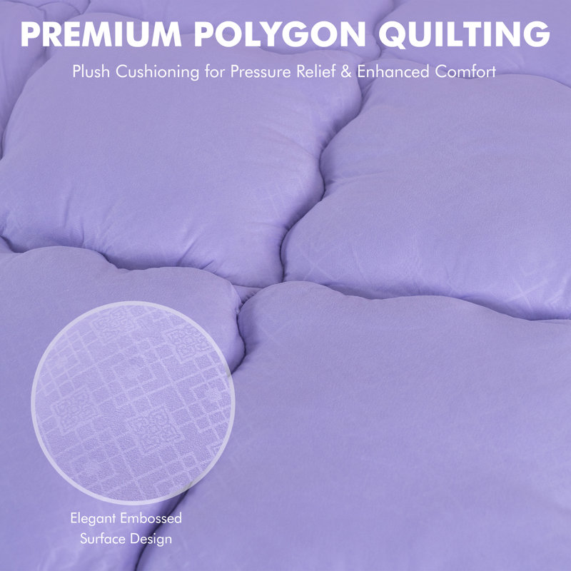 Surmatelas moelleux de 4 po pour dortoir et université, surmatelas respirant rafraîchissant avec sangles élastiques, certifié OEKO-TEX®