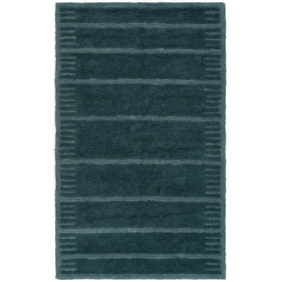 Lindholm Handtufted Washable Wool Blend Geometric Blue Area Rug