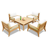 Noida Outdoor 5 - Piece Teak Conversation Set
