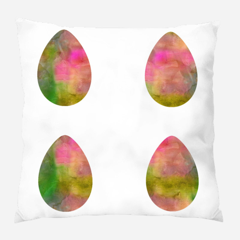 Coussin décoratif œufs de pâques Edelen, Microsuède, Intérieur