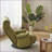 Adjustable Lounge Sofa Chair, 360° Rotatable 5-Position Ergonomic with Phone Holder | Green | Metal