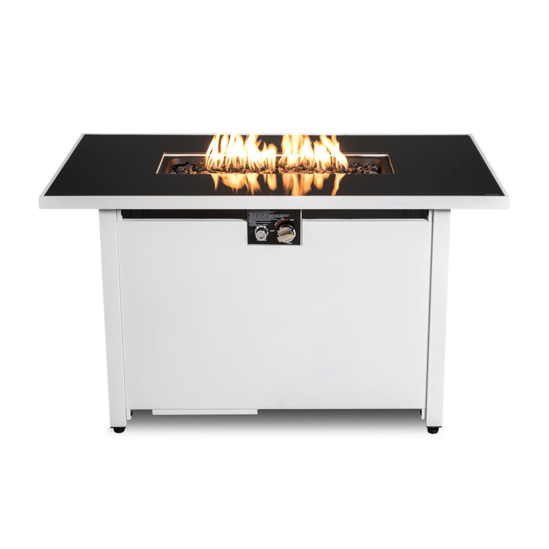 Table de foyer d'extérieur en acier avec couvercle 42 po - 50 000 BTU à double combustible