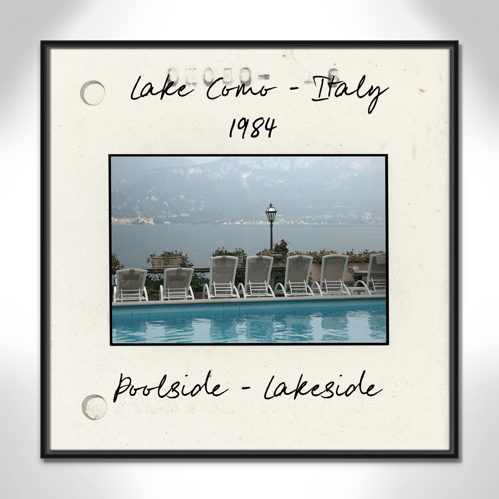Travel Slide Collection "Lake Como, Italy" Print, Black Floater Framed Canvas, 31.5" H x 31.5" W x 2" D
