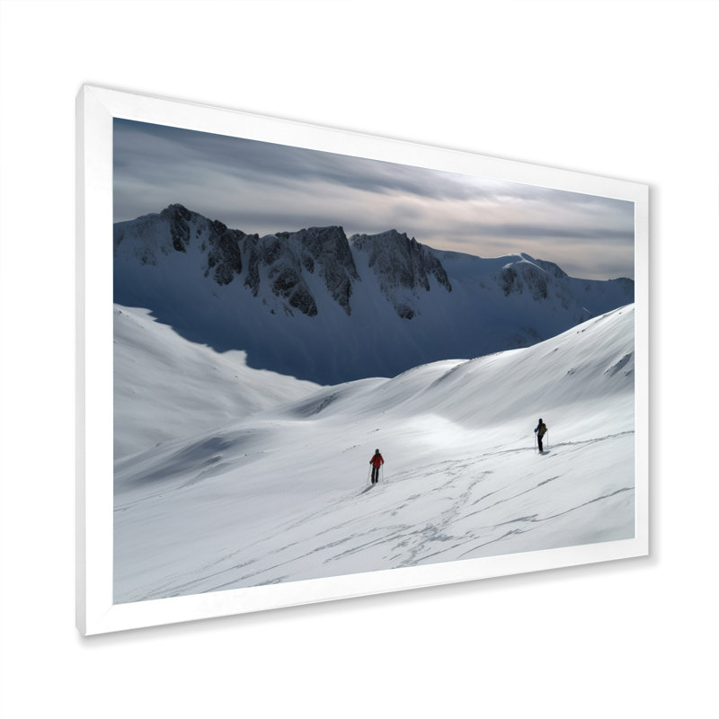 Winter Mountain Top III - paysages, impressions sur toile, Cadre simple blanc, H 12 po x l 20 po x P 1 po