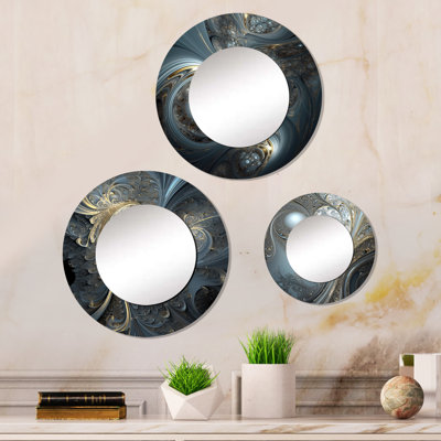 Miroir mural rond en aluminium Allayna