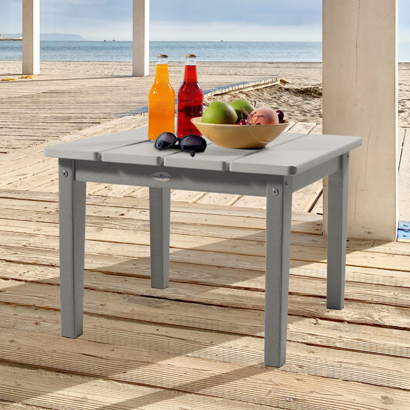 Table de patio extérieur Middira Adirondack, H 17 po x l 22,75 po x P 22,75 po, Gris côtier
