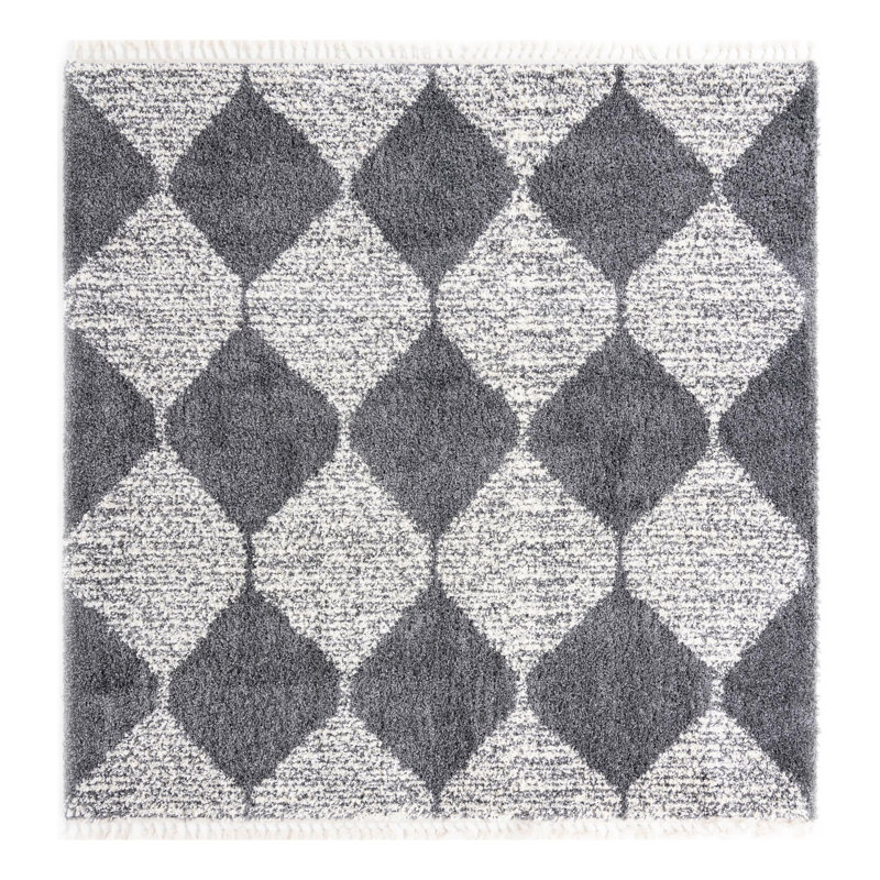 Serenity Shag Geometric Indoor Rug, Square 10'