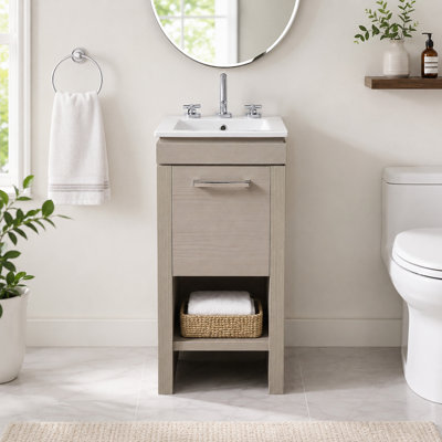 16.14'' Single Bathroom Vanity with Ceramic Top