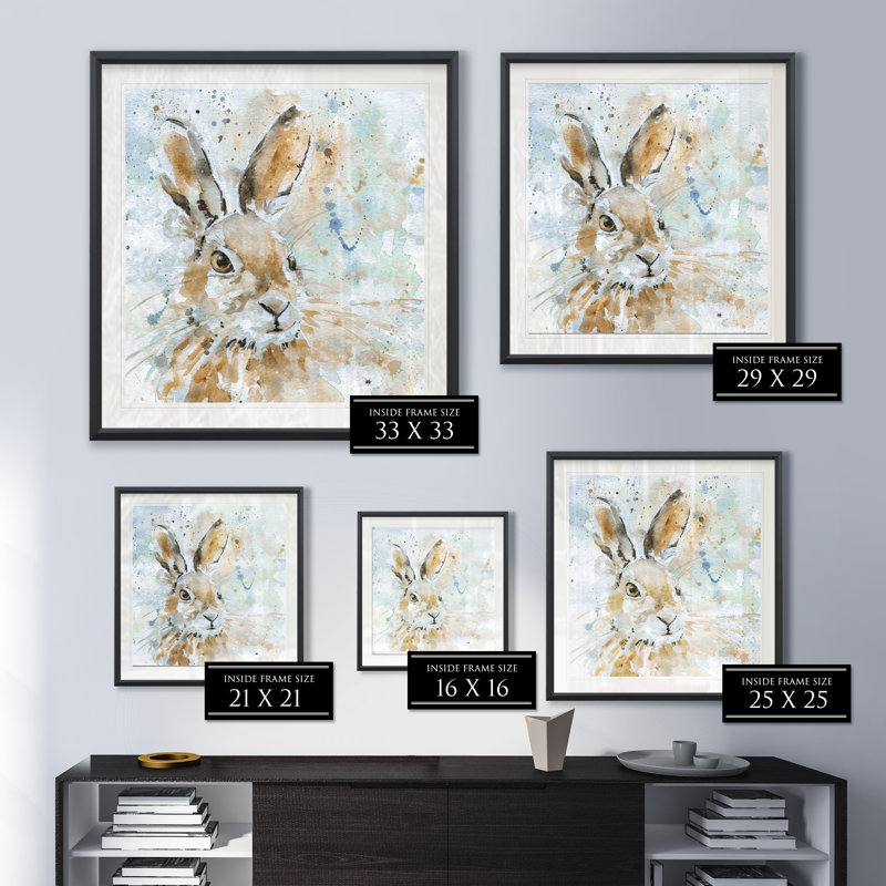Hare - impression encadrée sur papier, H 30,5 po x l 30,5 po x P 1,5 po