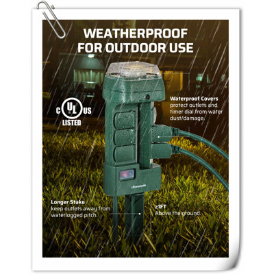 Outdoor Power Stake Timer Waterproof