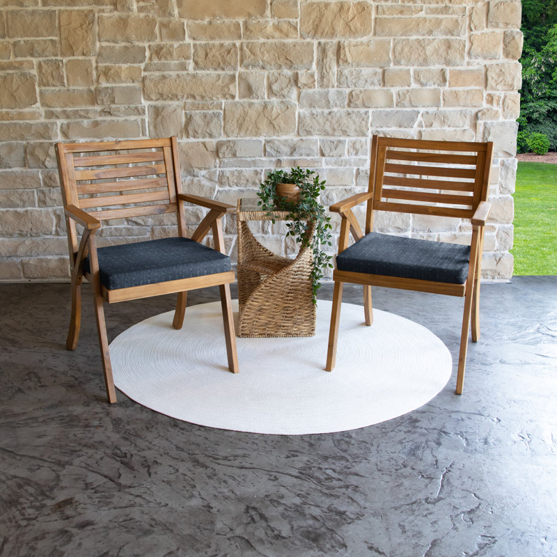 Outdoor 2.5'' Dining Chair Seat Cushion, 19" W x 19" D, Dark Blue