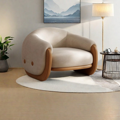 Fauteuil inclinable en bois de lin léger et luxueux