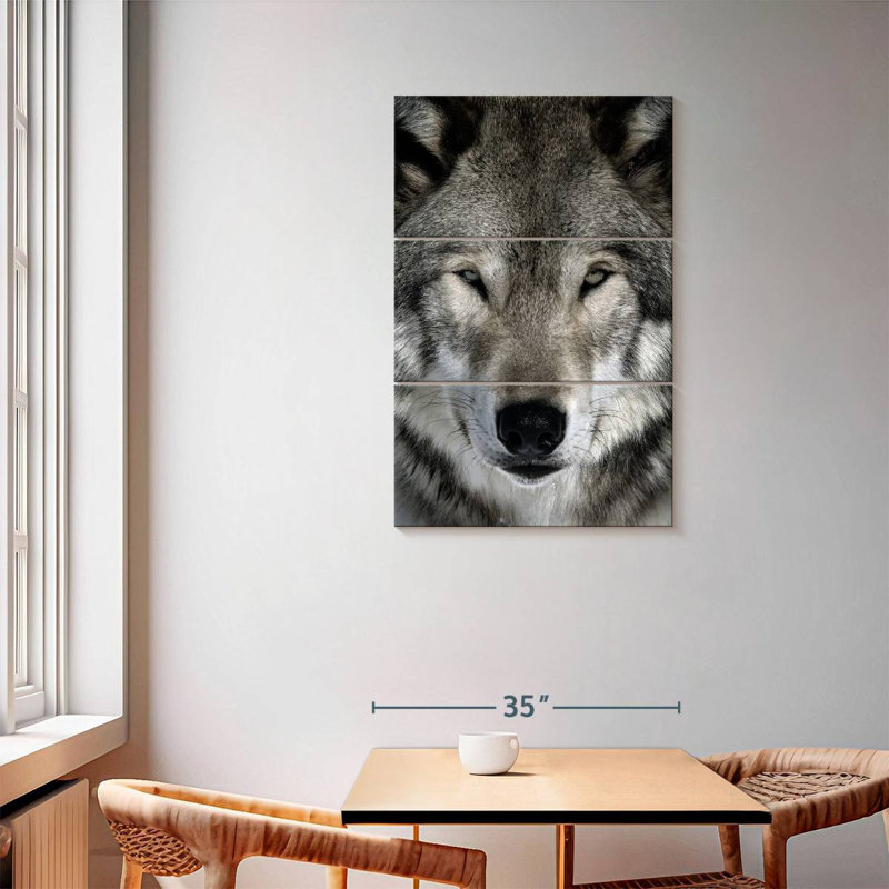 Brampt Gray Wolf Head, 57" H x 36" W