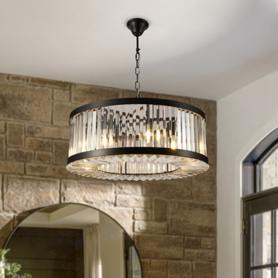 Advaita 24" 6-Lights Round Crystal Chandelier Dimmable Lighting