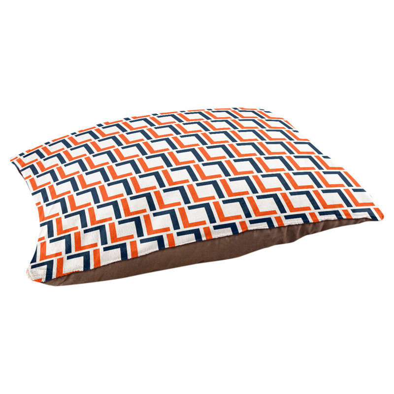 Coussin pour chien Bonheur, Extra large  (40'' W x 50'' D x 6'' H), Blanc / orange / bleu