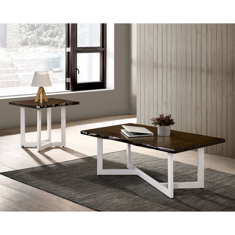 Kevion 2 - Piece Solid Wood Top Living Room Table Set