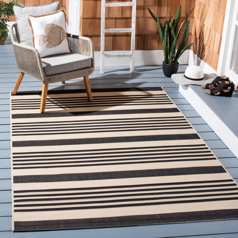 Tapis d'intérieur / extérieur à rayures Candelo Performance, Rectangle 2 pi 7 po x 5 pi