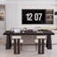 Bureau rectangulaire en pin noir 86,61 po-1669761577