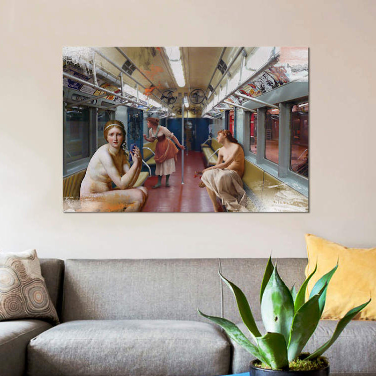«Subway», reproduction sur toile, H 18 po x l 26 po x P 1,5 po, Pas de tapis, Toile tendue