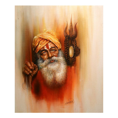 Sadhu | Acrylique sur toile | Peinture de Jugal Sarkar