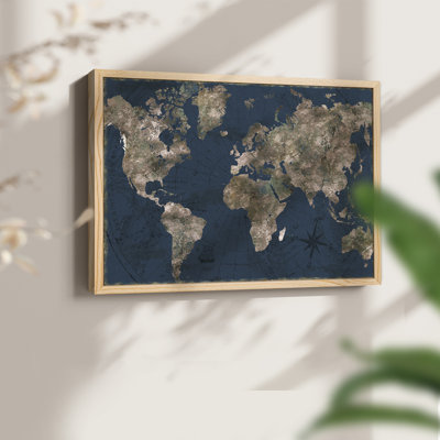 Bleu marine atlas - reproduction encadrée - réarmable