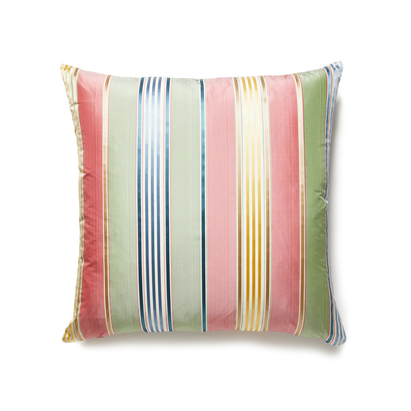 Charlotte Silk Square Pillow Cover & Insert, Perennial