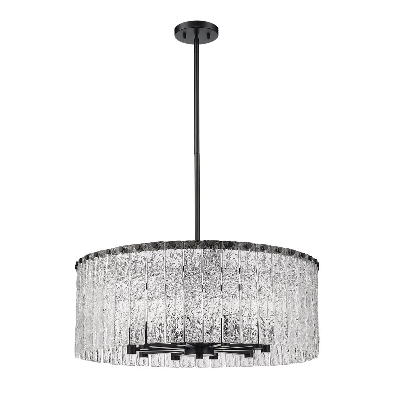 Luminaire suspendu tambour 10 lumières, Noir mat