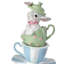 Pile à tasse en résine 11 po avec lapin