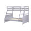 Lit superposé simple sur rails en bois massif-508542388