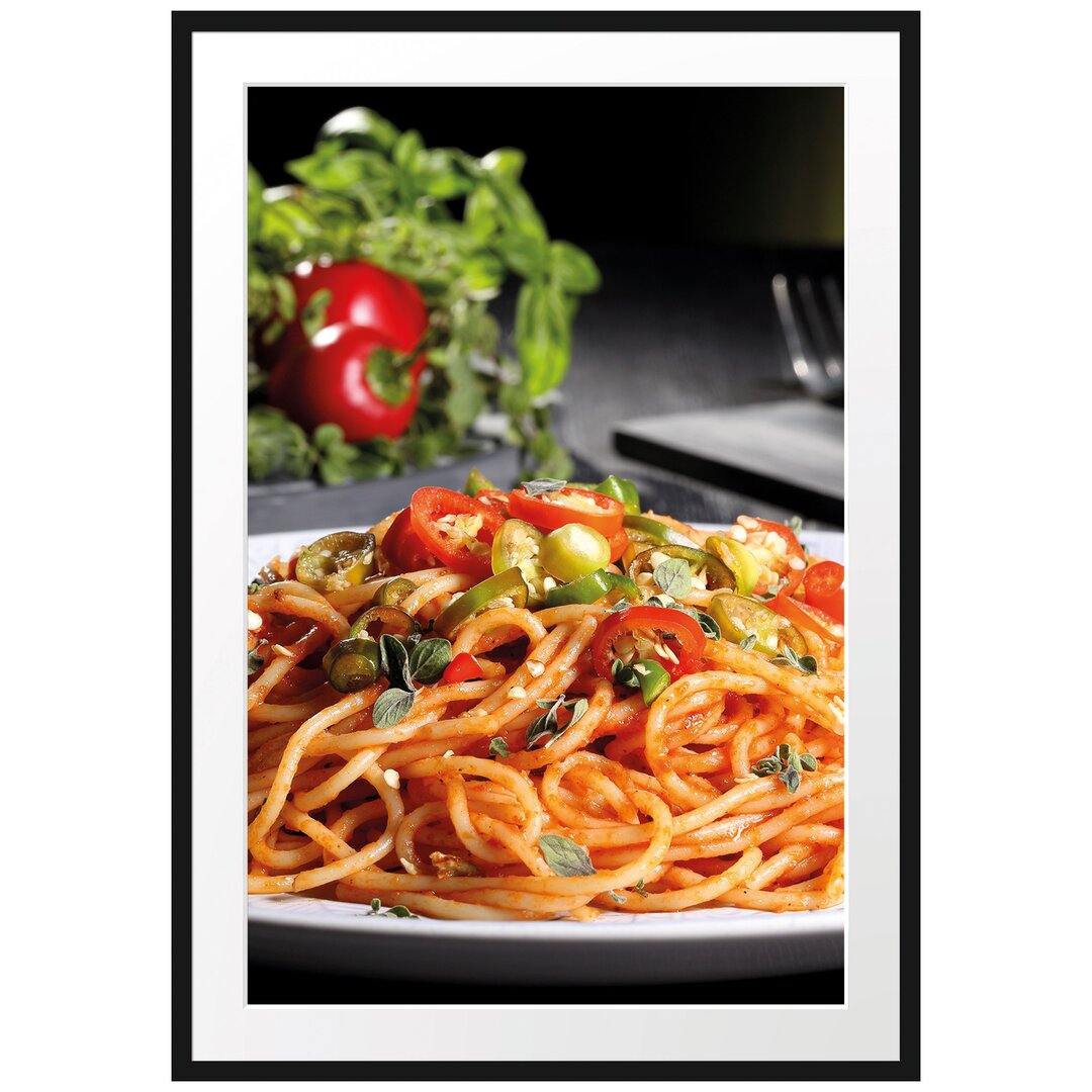 Gerahmtes Poster Leckere Spaghetti Italia