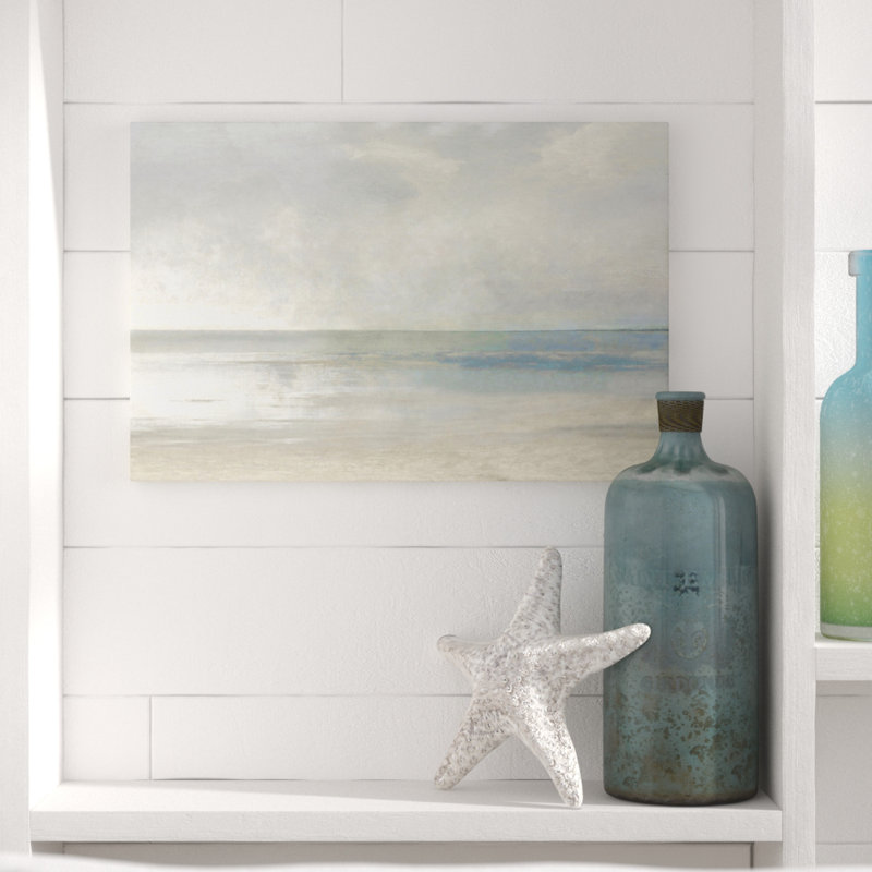 «Pastel Seascape III» par Christy Mckee - Toile tendue avec châssis sur toile tendue, H 26 po x l 40 po x P 1,5 po, No Frame
