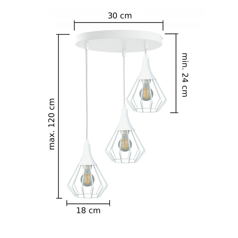 Arlene 3 - Light Pendant, White