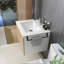 Ensemble de meuble-lavabo mural 24 po, meuble de rangement flottant avec porte-serviettes noir-1933000655