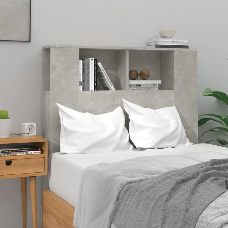 Melby Headboard Cabinet, Single (3'), Concrete Grey