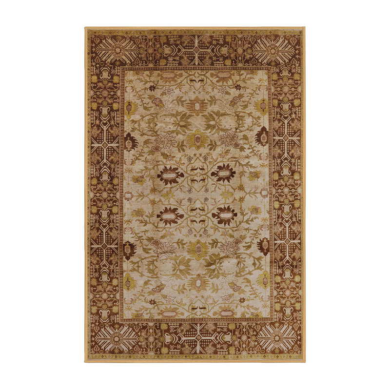Tapis brun à motif oriental, Rectangle 5 pi x 7 pi