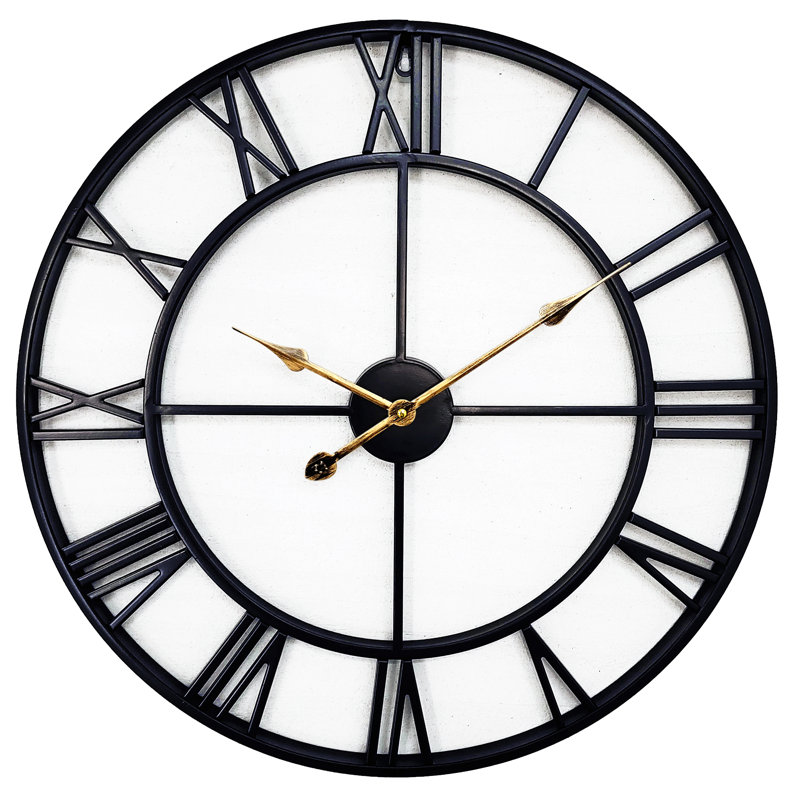 Devere Metal Wall Clock, Black